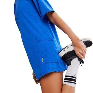 Free People Movement Electric Shock Blue Hot Shot Tee Romper Size Large NWT